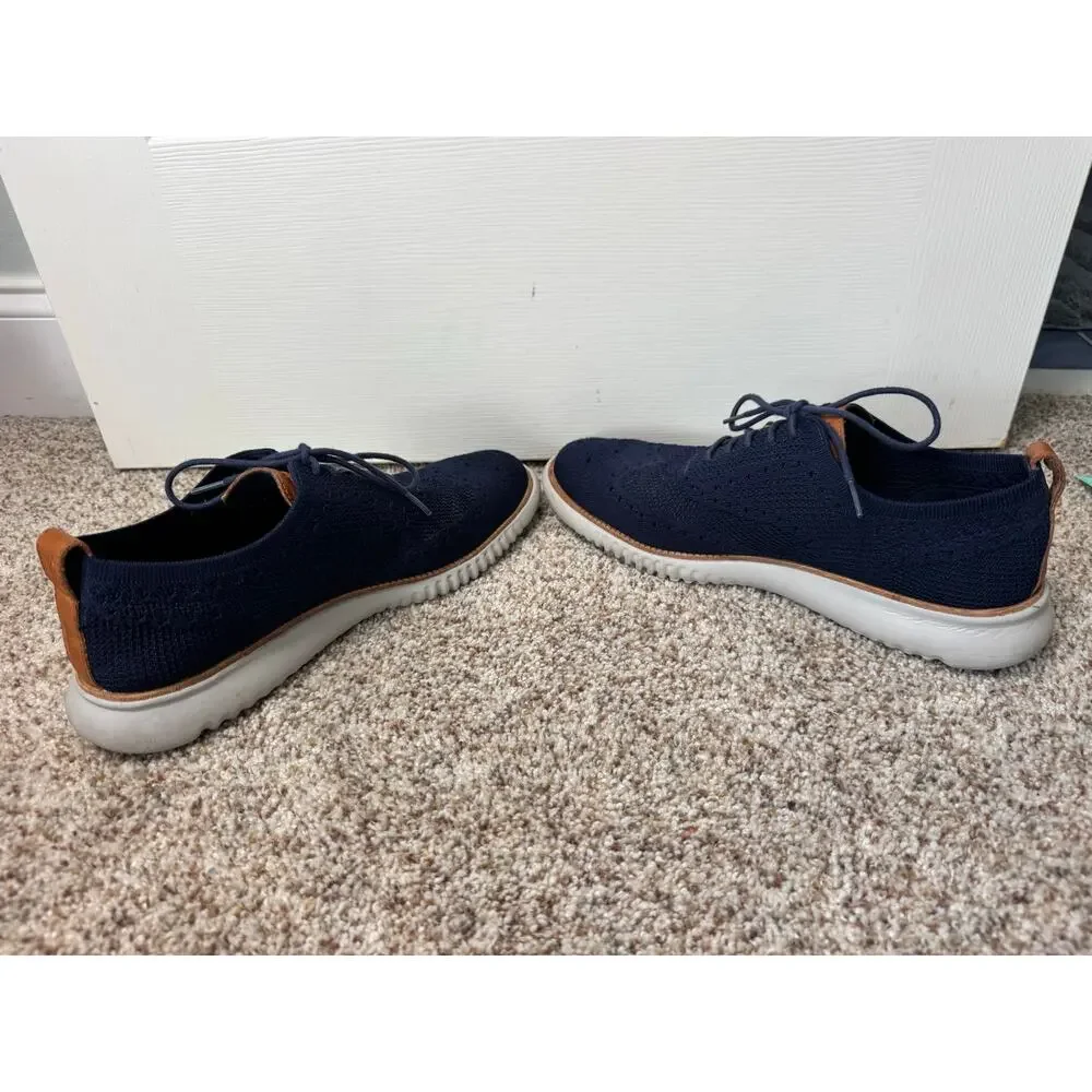COLE HAAN 2.Zerogrand Laser Wingtip Oxfords, cloth Blue wingtip, sz. 11.5, shoes